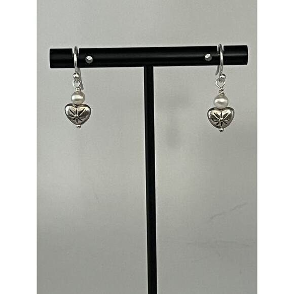 Nadine Leo Mississippi River Pearl Co Sterling Silver Pearl Earrings - Picture 1 of 2